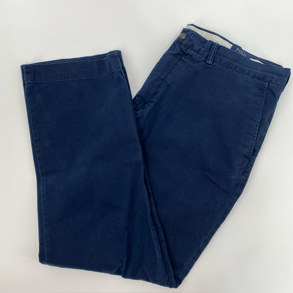 Polo Ralph Lauren Pants Mens Tag 40x32 Actual 40x30 Blue‎ Chino Twill Preppy